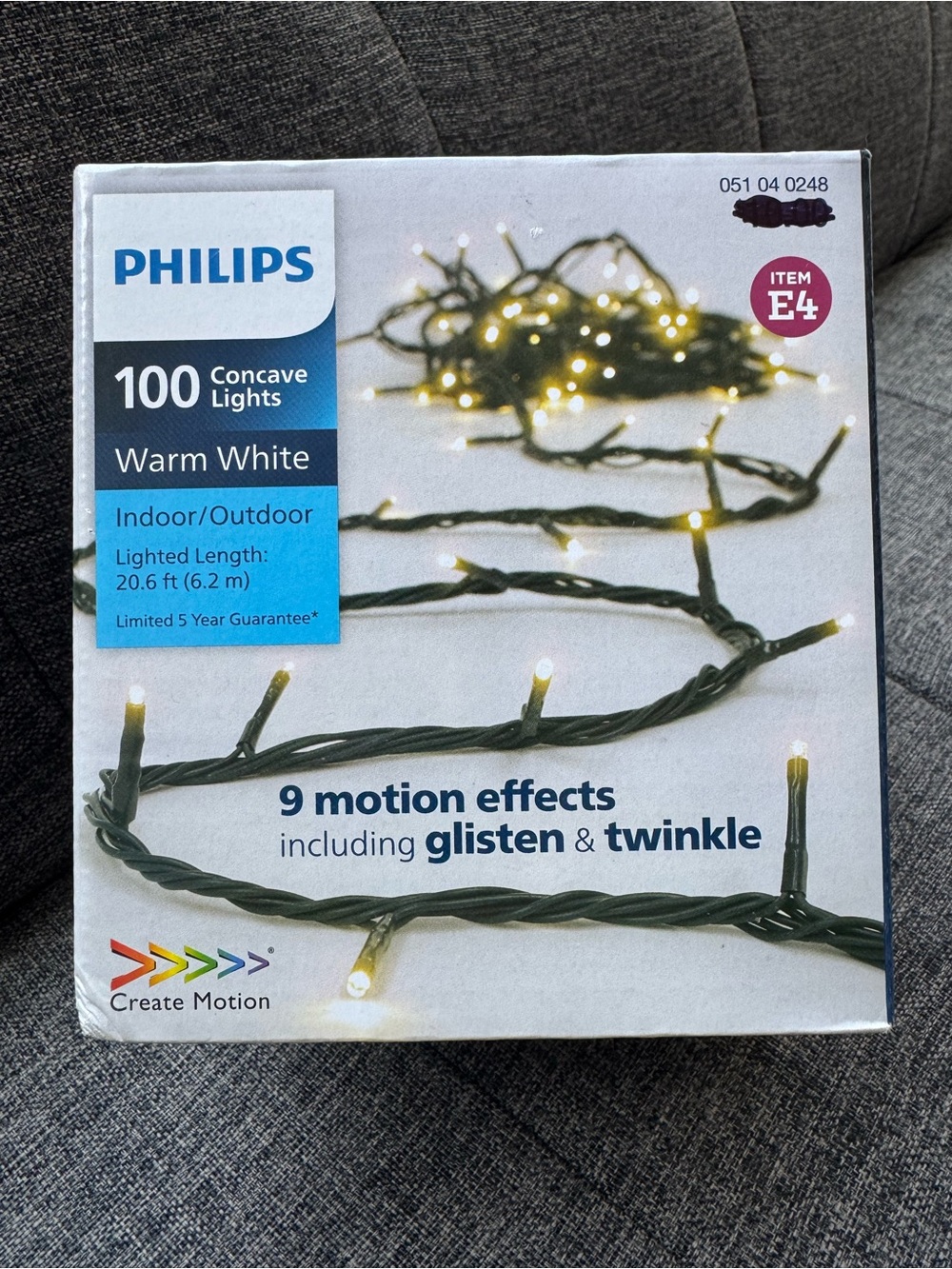 PHILIPS Warm White Concave 100-Count Indoor/Outdoor String Lights
